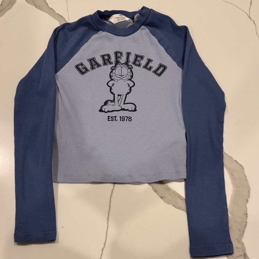 H&M Blue Garfield Shirt size 12/14